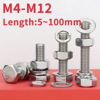 M4 M5 M6 M8 M10 M12 304สแตนเลส Hexagon Bolt สกรู Nut ชุดขนาดใหญ่ขยายสกรู