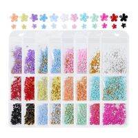 【CW】 200pcs/Bag Decorations Five-Petal Color Gold Beads Accessory Resin Rhinestone Charms