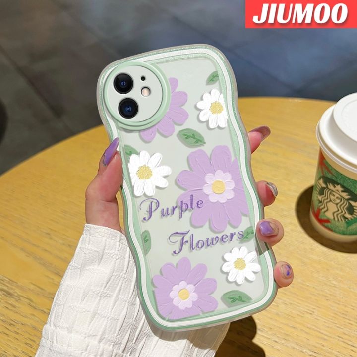 jiumoo-เคส-a30s-a50s-a50กาแล็คซี่เคสซิลิโคนนิ่มลายดอกไม้สีม่วงสีสันสดใสลายเคสปกป้องกล้องสุดสร้างสรรค์