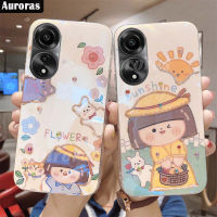 2023ดีไซน์ใหม่เคสโทรศัพท์สำหรับ OPPO A18 A38 4G เคสนิ่มไรน์สโตนกันการป้องกันการกระแทกซิลิโคนลายดอกทานตะวันสำหรับ OPPO A18 A38 4G กรอบหลังเคสโทรศัพท์