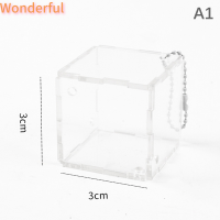 ?【Lowest price】Wonderful พวงกุญแจอะคริลิคทรงลูกบาศก์โปร่งใสแบบทำมือสร้างสรรค์พวงกุญแจกระเป๋าจี้ชาร์มเครื่องประดับสำหรับเป็นของขวัญนักเรียน3D