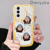 Chenyyka เคสปลอกสำหรับ Samsung Galaxy S21 FE S21บวกกับ S21 S20พิเศษ FE ลายอิโมติคอนเด็กผู้หญิงยอดนิยมมีลวดลายขอบเนื้อครีมสีสันสดใสเคสกันกระแทกเคสโทรศัพท์โปร่งใสเคสใสทำจากซิลิโคน