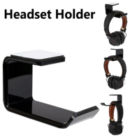 [SONGFUL] Acrylic Headphone Stand Hanger Hook Tape Under Desk Dual Headset Mount Holder