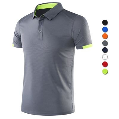 Summer Sports Polo Shirts Men Quick-dry Short Sleeved T-shirts Lapel Tennis Tees Work Outdoor Running Cool Breathable Slim Golf Towels