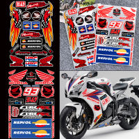 HRC Repsol CBR RR สติกเกอร์สะท้อนแสงหมวกกันน็อคสติกเกอร์สำหรับแปะร่างกายถังน้ำมันสำหรับฮอนด้า VFR 400 800 CB 600 1000 250 50 CRB