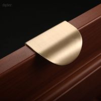 dophee 1pc Gold Cabinet Pulls Furniture Handles Kitchen Door Handle Copper Drawer Pull Knobs Cupboard 40mm