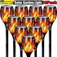 1/2/4/6/8/10Pcs Solar Flame Torch Lights Flickering Light Waterproof Garden Decoration Outdoor Lawn Path Yard Patio Floor Lamps