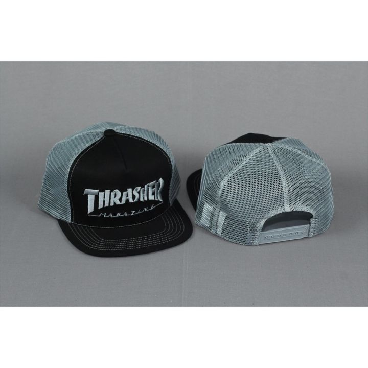 หมวก-thrasher-font-magazine-trucker-cap-คุณภาพสูงแบบเต็มป้ายแท็ก