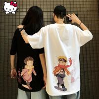 อะนิเมะ Naruto พิมพ์คู่ชุดนักเรียนฤดูร้อนแขนสั้นเสื้อยืดผู้ชายและผู้หญิงการ์ตูนหลวม Tee Harajuku Top