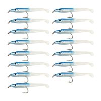 SUNMILE Fake Fishing Lure Sea Fishing Lure Bait with Hook Eel Bionic Bait 5cm/0.6G T Tail Soft Insect Simulation Bait 15Pcs