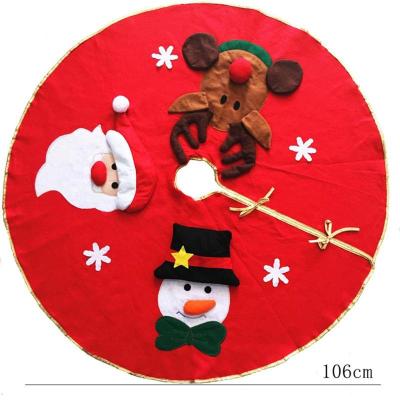 Non-Woven Christmas Tree Skirt Aprons Round Carpet Santa Claus Printed Christmas Tree Skirts Christmas Tree Carpet Home Decor