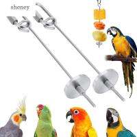 SHENEY Conure ไม้เสียบของเล่นจับเหยื่อสำหรับนกแก้วอุปกรณ์เสริมกรงผักตัวป้อนนกแก้วทำจากสเตนเลสแท่งกระเป๋าใส่กล่องอาหารผลไม้