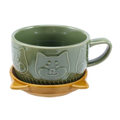 Japanese Cute Mug Creative Ceramic Shiba Inu Panda Coffee Cup with Lid Home Couple Milk Breakfast Cup Water Cup