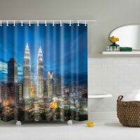 City Scenery Print Shower curtain Extra long 180x180cm cortinas de bano Waterproof polyester bath curtain for bathroom curtains