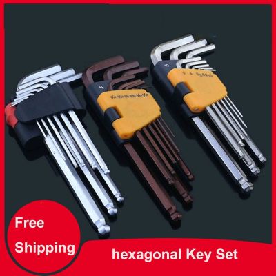 【CW】 9Pcs Set Metric  Hexagon Wrench Tools Inner Hexagonal Lengthened