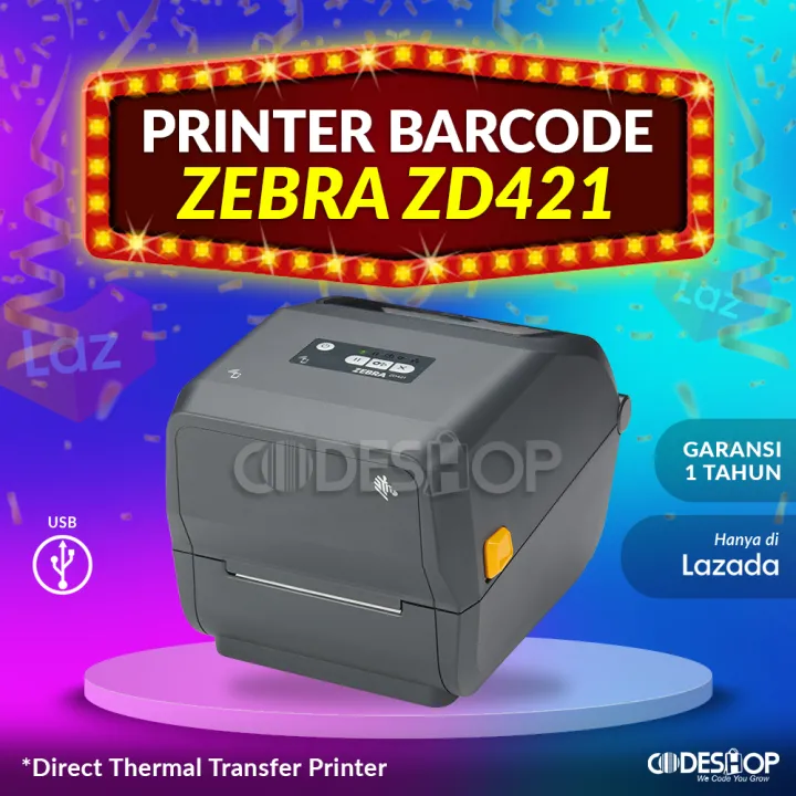 Zebra Printer Sticker Label Barcode Zd421 Zd 421 2in1 Direct Thermal 203dpi Lazada Indonesia 8636