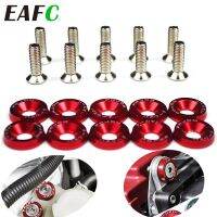 EAFC 10Pcs Car Modification Hexagonal Fasteners M6 JDM Fender Washer Bumper Engine Concave Screws Aluminum Car Styling Fasteners