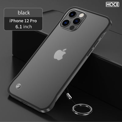 HOCE Ultra Thin Matte โปร่งแสงเคสโทรศัพท์สำหรับ iPhone 13 12 11 Pro Max 13 12 Mini X XR XS Max 7 8 Plus Hard PC Frameless พร้อมแหวนกันกระแทกฝาครอบป้องกัน Shell