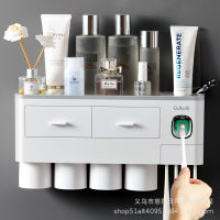 ที่ใส่แปรงสีฟัน Xinxuan ถ้วยแปรงสีฟันน้ำยาบ้วนปากติดผนังห้องน้ำไม่เจาะกล่องติดตั้งผนังชุดเพื่อสุขภาพช่องปาก