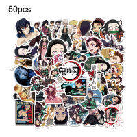 Goodbro 50Pcs สติกเกอร์การ์ตูนน่ารัก Demon Slayer ภาพโปสเตอร์ติดผนังสำหรับห้องนอน