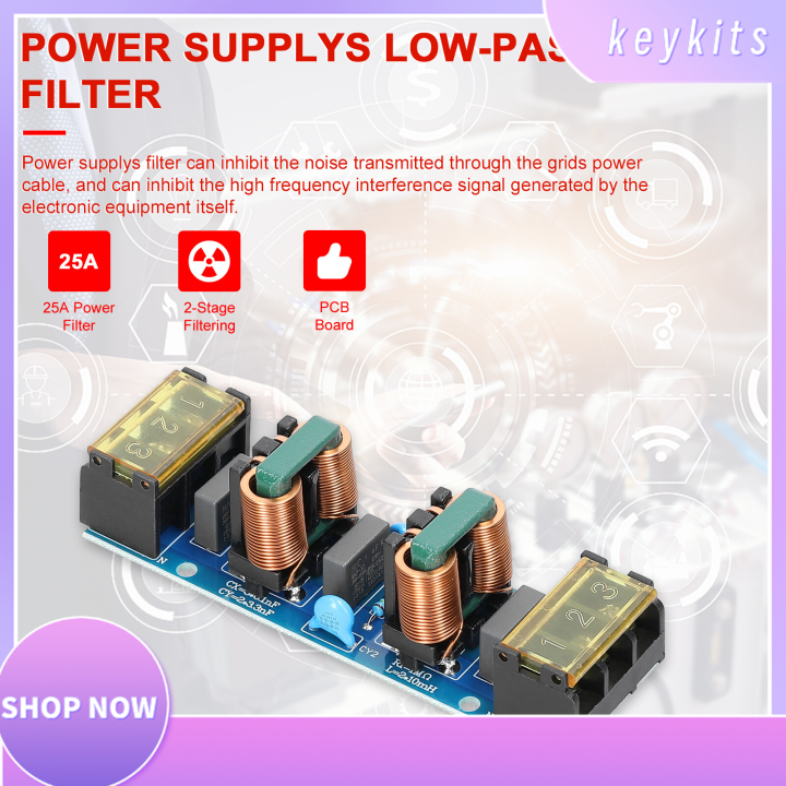 keykits-Power Filter EMI High Frequency Two-Stage Power Low-Pass ...