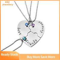 KIKI JEWELLERY 3/4ชิ้น/เซ็ต Love Birthstones Jewelry Stamped Heart Puzzle Piece Best Friends Forever And Ever Pendant Chain Necklace