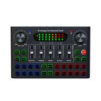 F007C English Version Professional Convenient Compact Desktop Singing Sound Card Sound Card Mixer for Live