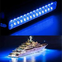 2Pcs 42LED Boat Drain Light Boat Transom Light Blue Underwater Pontoon Marine Light