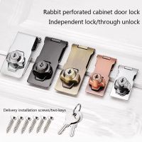 Zinc Alloy 90 Degrees Rotation Knob Keyed Locking Hasp Double Door Cabinet Office Cabinet Security Lock with Screws Dropshipping