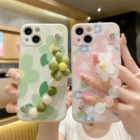 ❍ เคสโทรศัพท์มือถือแบบนิ่ม ลายดอกไม้ พร้อมสายคล้องมือ สําหรับ iPhone 14 13 12 11 Pro X XS Max XR 6 6S 7 8 Plus SE 2020