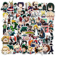 สติ๊กเกอร์ DIY พิมพ์ลายอนิเมะ My Hero Academia 50ชิ้นสำหรับตกแต่งกระเป๋ากันน้ำลายการ์ตูนถอดออกได้สำหรับแล็ปท็อป