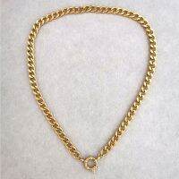 【DT】hot！ QMHJE Clasp Necklace Men Choker Cuba Chain Gold Color Buckle Punk