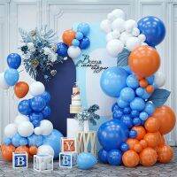 New 109pcs Blue Orange White Balloons Baby Shower Globos Wedding Happy Birthday Decoration Arche Ballon Bleu Party Anniversaire Balloons