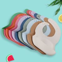 【CW】 Baby Bibs Soft Silicone Bib Adjustable Saliva Dripping Boy Feeding Burp Cloths