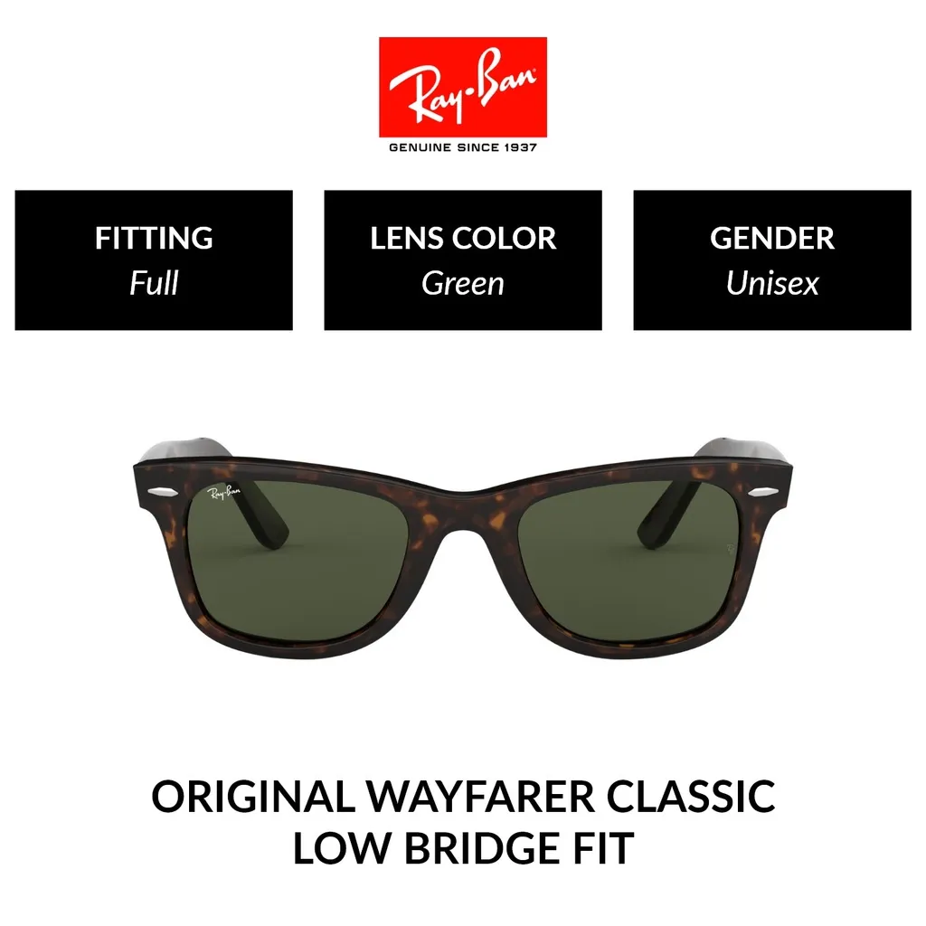 Ray-Ban WAYFARER | RB2140F 902 | Unisex Full Fitting | Sunglasses | Size  52/54mm | Lazada PH