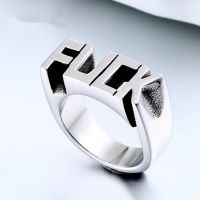 Best Selling New Punk Style Ring European And American Creative Men Women English Alphabet Rings For Cocktail Party Size 6-10