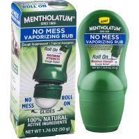 ยาน้ำ เมนโทลาทัม หัวลูกกลิ้งทาหน้าอก แผ่นหลัง คอบรรเทาอาการไอ คัดจมูก Mentholatum No Mess Vaporizing Rub