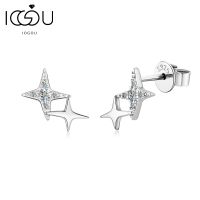 IOGOU Moissanite Star Stud ต่างหู2.0มม. VVS1 925เงินผู้หญิงเครื่องประดับงานแต่งงานสำหรับหญิงต่างหูขนาดเล็ก Charm ของขวัญ