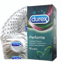 Durex ถุงยางอนามัยดูเร็กซ์ Performa แบบบางผิวเรียบ Size 52mm. 12ชิ้น/กล่อง