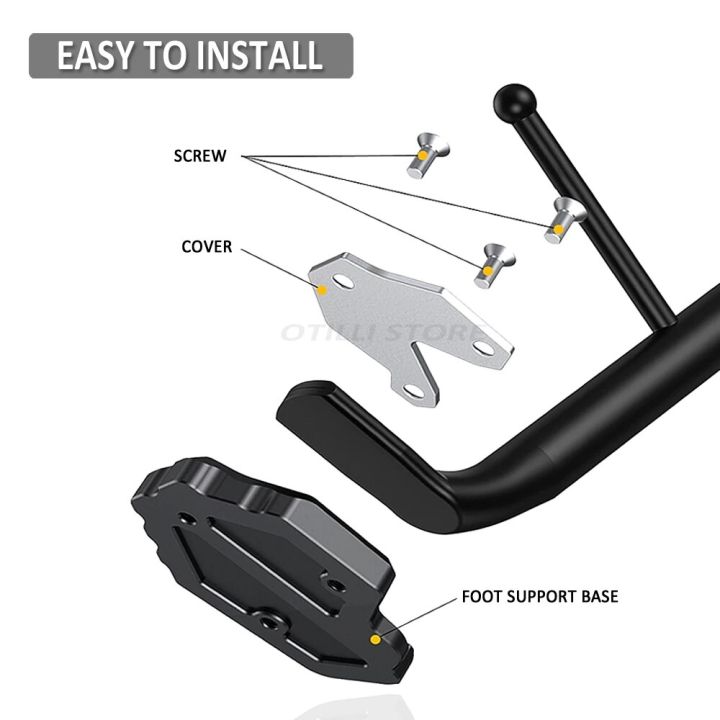 แผ่นขาตั้งด้านข้างมอเตอร์ไซด์ขาตั้งด้านข้างขยายเท้าสำหรับมอเตอร์ไซค์ฮอนด้า-forza-350-2021