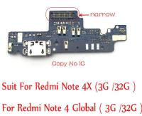 สำหรับ Xiaomi Redmi Note 4x Note4x ขั้วต่อแท่น Usb แผงสำหรับชาร์จสายเคเบิลยืดหยุ่นปลั๊กที่ชาร์จไมค์บอร์ดไมโครโฟนโน้ต4 3G 32G