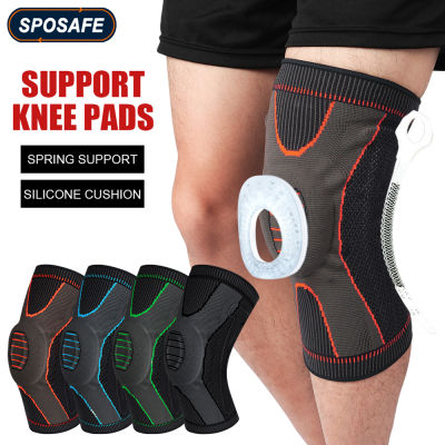 2PcsPair Sports Compression Knee Support ce Pala Protector Knitted Silicone Spring Leg Pad for Cycling Running Basketball