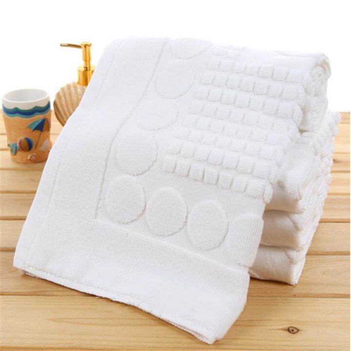 100 Hotel Bath Linen Jacquard Embossed Bath Foot Towel (50cm*80cm) Lazada PH