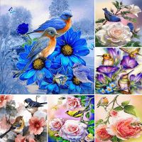 Meian Flower Bird DIY 11/14CT Cotton Thread Printed Canvas Cross Stitch Embroidery Kits Home Decoration Landscape Animal Gift