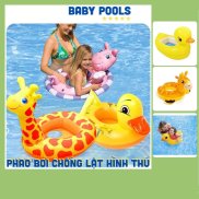 Phao bơi chống lật hình thú cho bé Đồ chơi hồ bơi Phao xỏ chân hình thú