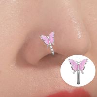 1Pc Stainless Steel Fake Piercing Nose Ring Butterfly Clip on Nose Ear Clip Cuff Earring for Women Girl Gift Body Jewelry Nariz Body jewellery