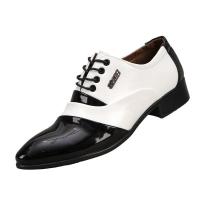 ☇◐㍿  Age season male han edition tide joker British pointed leather shoes lace-up shoes stylist business black and white youth marriage