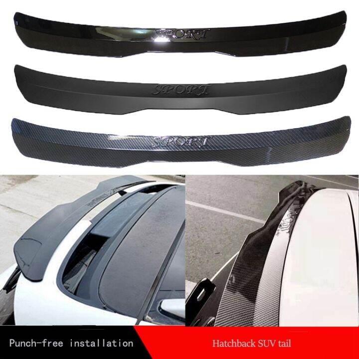 Universal Rear Roof Lip Spoiler Wing Abs Decoration Strips Matte Black Glossy Black Fit