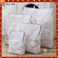 BUSH Set of 4 โพลีเอสเตอร์ ถุงซักผ้าซักอบรีด ตาข่ายรังผึ้ง ซิปซิปรูด ชุดตะกร้าซักผ้า 4ขนาด ที่จับแบบถือ ถุงซัก ถุงเท้าบราสำหรับเด็ก