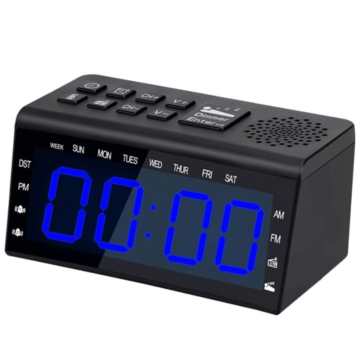worth-buy-วิทยุนาฬิกาปลุกนาฬิกาปลุกนอนหลับอย่างหนาพร้อมเตือนนาฬิกาเอฟเอ็มเอเอ็มเครื่องชาร์จ-usb-นาฬิกาปลุกห้องนอน